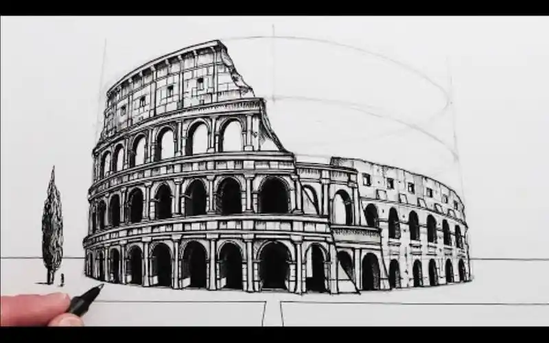 【建筑物】如何以透视图绘制罗马斗兽场