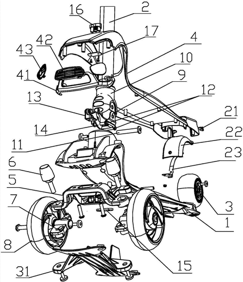一种新型折叠结构的儿童滑板车制造技术
