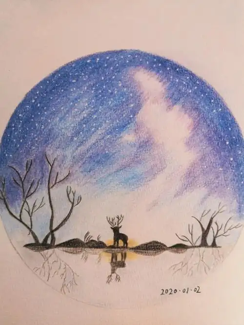 用彩铅画星空用彩铅画星空教程简单