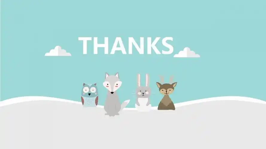 淡雅矢量可爱卡通小动物ppt模板