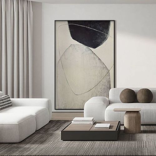 石来运转客厅装饰画北欧现代风简约沙发背景墙挂画轻奢玄关壁画