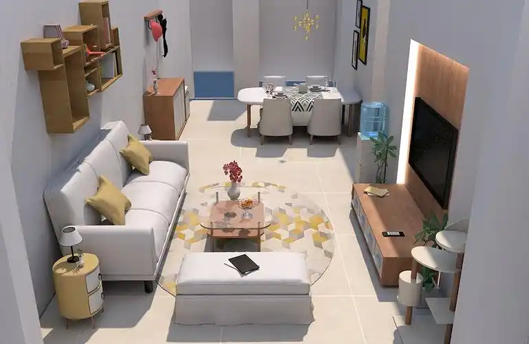 新手玩家c4d半成品客厅