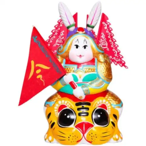 吉兔兔儿爷民间手工泥塑摆件特色中秋兔爷礼品泥人