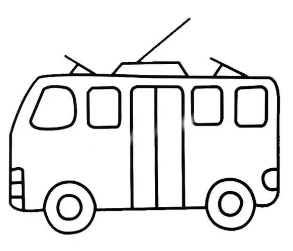 电车简笔画 儿童画电车简笔画彩色图片大全