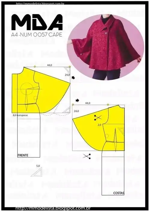 10款秋冬必备的斗篷/披肩大衣裁剪图-制版技术-服装设计教程-cfw服装