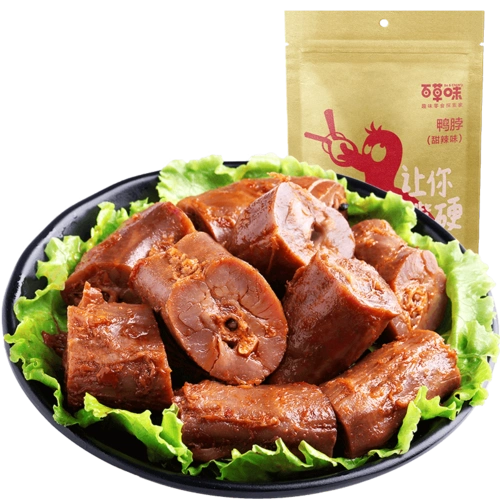 百草味鸭脖170g甜辣 鸭肉卤味小吃肉类零食熟食