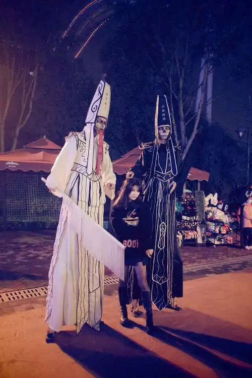 重庆欢乐谷万圣节npc高清照片cosplay展示黑白无常