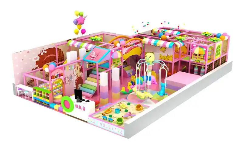 糖果系列淘气堡效果图创意无限 场地自由均可设计 室内新型 游乐设备