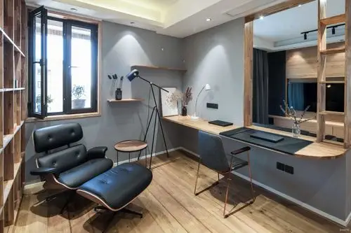 日式简约风二居室创意书房装修效果图