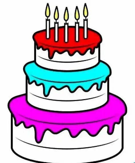 儿童简笔画小蛋糕彩色生日蛋糕简笔画彩色图片
