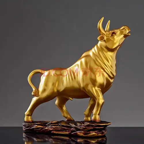 牛摆件 风水摆件招财工艺品牛气冲天摆件华尔街牛模型吉祥物办公室