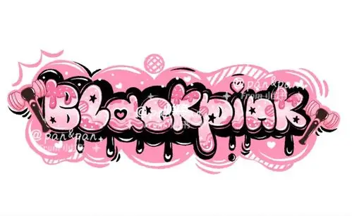 blackpink原创字母钥匙扣|客稿_钥匙扣_涂鸦_涂鸦字母_文化_绘画