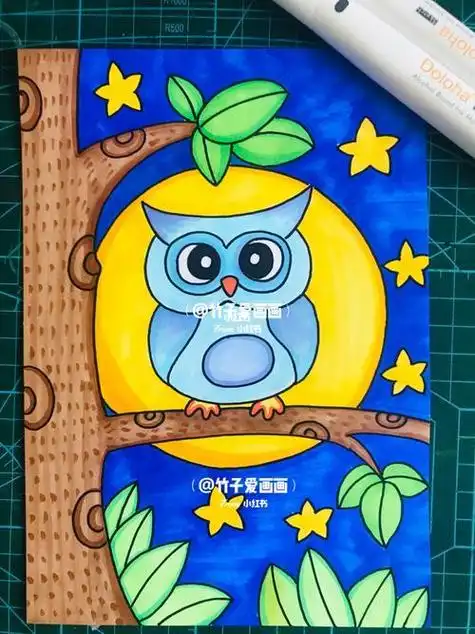 马克笔手绘简笔画 适合新手入门练习哦每天学一幅简笔画超可爱的马克