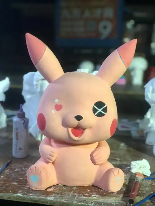 皮卡丘石膏涂色太治愈啦