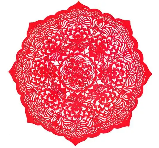 荷花窗花|手工艺|其他手工艺|可帅鑫剪纸_原创作品-站酷zcool