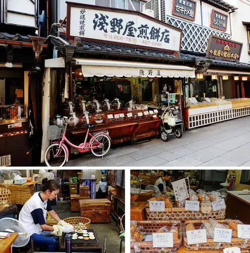 回到帝释天参道,街上两排林立着许多的小吃店,伴手礼店,餐厅和工艺品