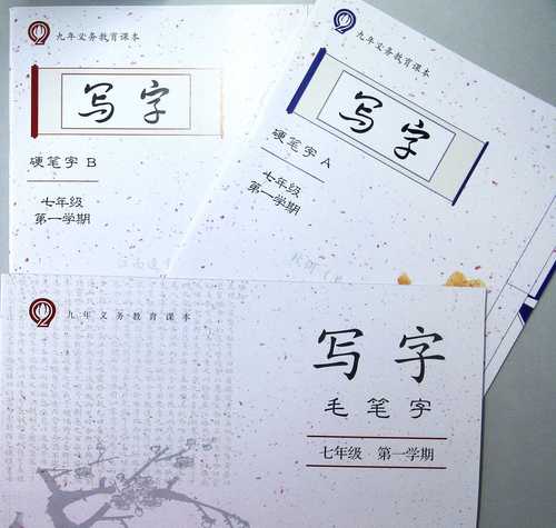 写字(硬笔字a,硬笔字b,毛笔字)七年级第一学期