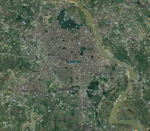 卫星地图下的越南