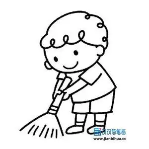 正在洗碗的简笔画