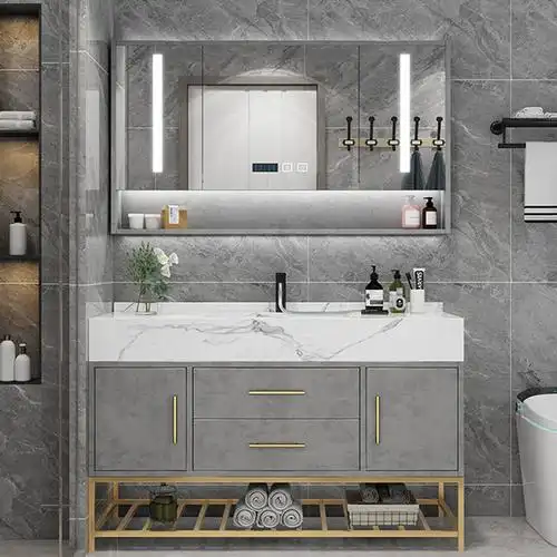 大理石浴室柜组合实木智能简约轻奢卫生间洗漱台洗手洗脸盆卫浴柜999