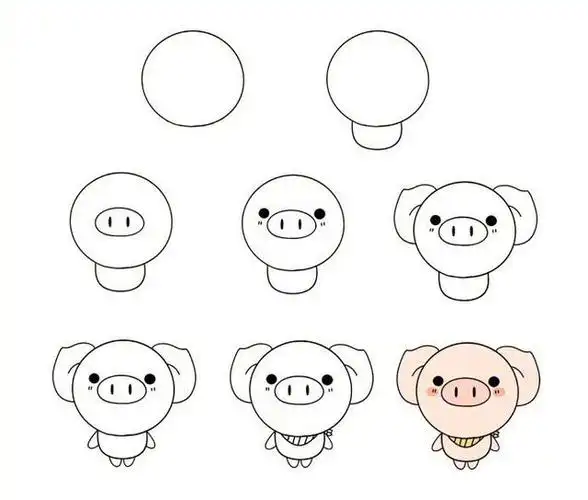 用圆形画出可爱的小动物.假期必备,马住教小朋友吧!