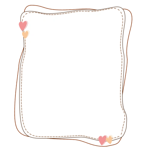 爱心边框可爱卡通爱心不规则矩形边框