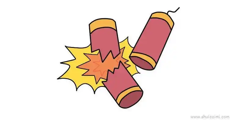 鞭炮简笔画彩色视频