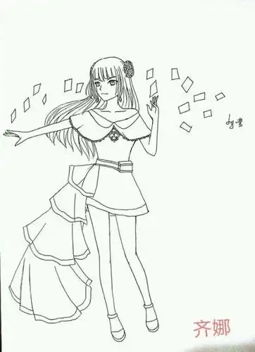 叶罗丽齐娜简笔画