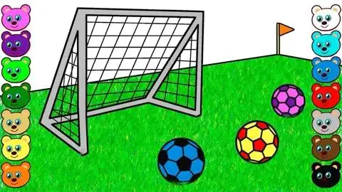 绿茵场上的足球儿童绘画