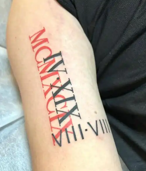 生日与姓氏l#深圳纹身#tattoo#纹身#生日纹身#罗马数字纹身#日期纹身