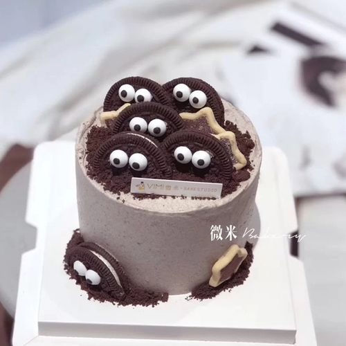 烘焙蛋糕装饰网红搞怪大小眼睛糖珠奥利奥夹心饼干生日甜品台装扮