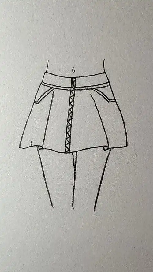 简笔画#好看的短裙画法