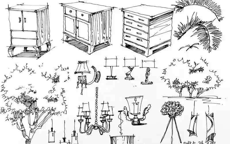 20190524_100843室内手绘效果图绘制单体家具小品创意练习临摹