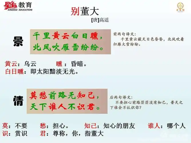 小桔灯公益课堂第六讲――《别董大》