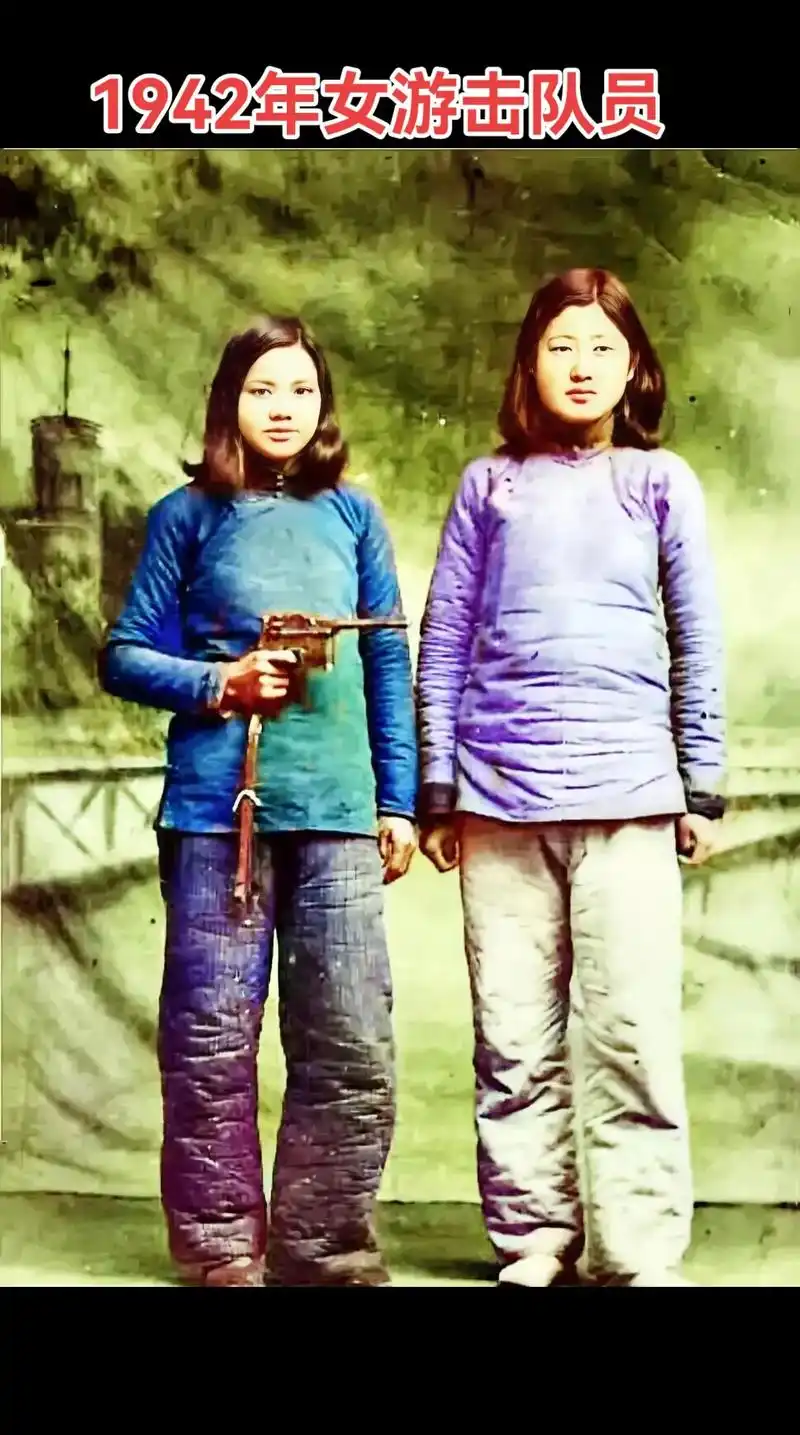抗日战争时期的女游击队员的倩影#