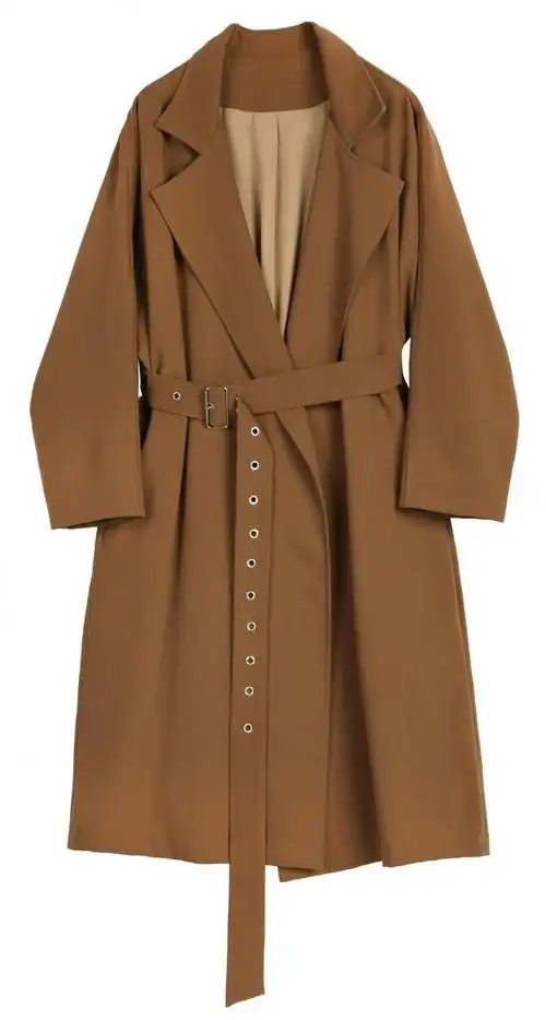 designer club / 风衣女中长款2017秋新款收腰百搭风衣2色外套女