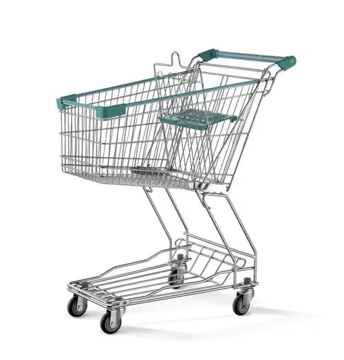 超市购物车 90升人字脚购物车图片_6