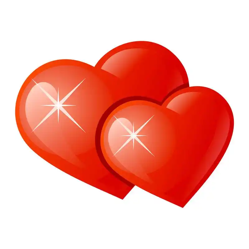 心,在白色背景上的两个红心.矢量.