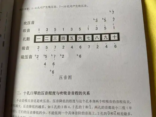 一支10孔的口琴居然能吹吸出30个音,比图三的16半音阶仅少了两个音,光