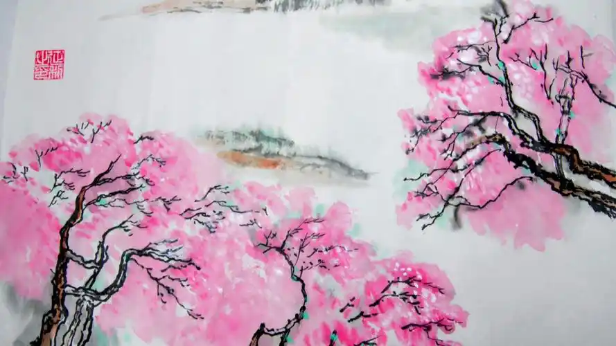 国画课堂桃树的画法主讲老师张延利松下s1h手持拍摄