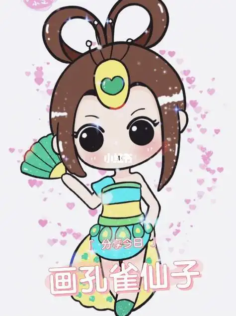 简笔画 q萌孔雀仙子画画教程简笔画画画教我画叶罗丽蓝孔雀蓝孔雀仙子