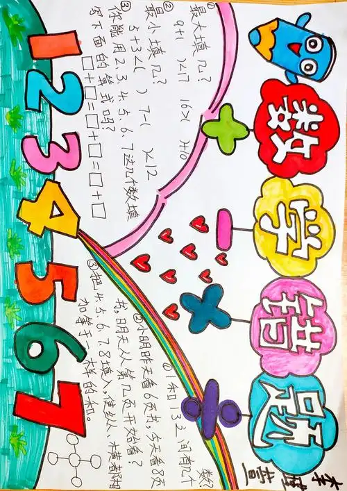 一年级数学错题手抄报简单又漂亮