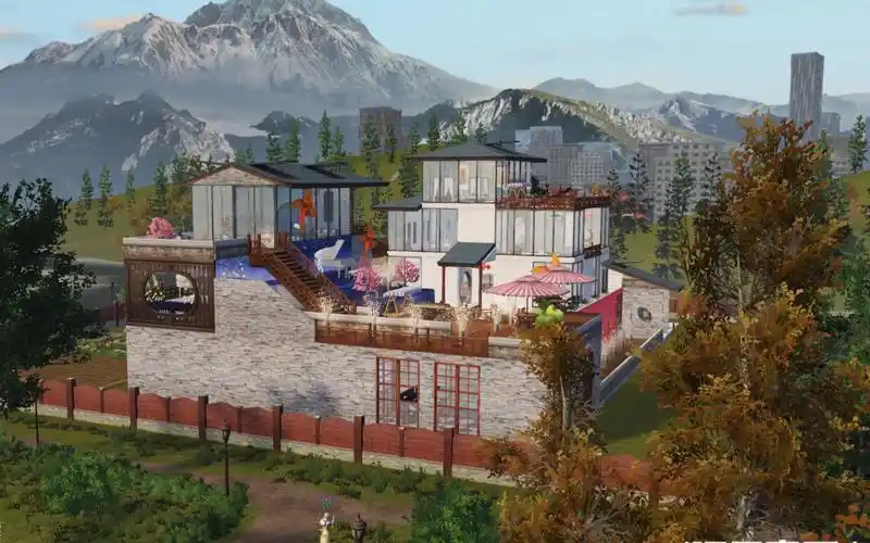 明日之后原创双人地基【心水】现代中式大别墅~求评论点赞,可以出教程