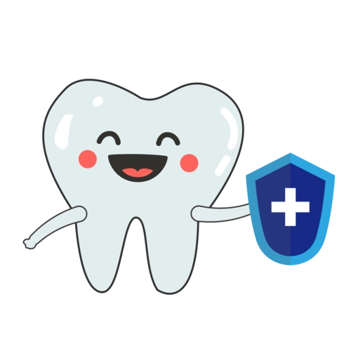 全国爱牙日卡通手绘牙齿盾牌保护牙齿