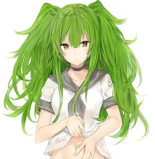 动漫二次元——少女前线高清美图绿色双马尾一眼