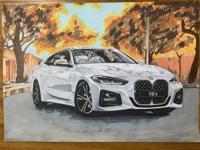 马克笔手绘  #汽车知识  #马克笔汽车手绘   画了一辆宝马4系,没想