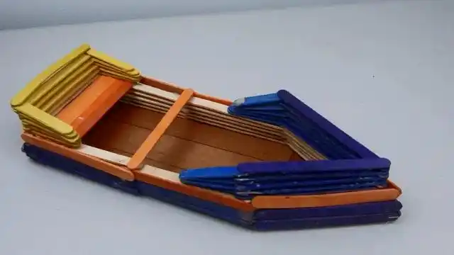 冰棒棍制作漂亮工艺小船,diy简单的手工艺理念