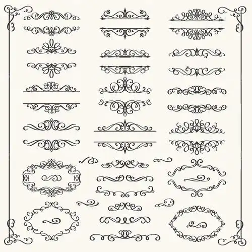精美古典花边边框设计矢量素材