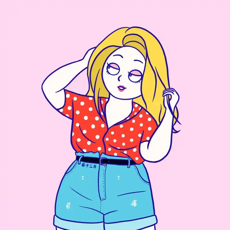 胖女生头像插画 减肥头像 吃货头像 风趣漫画 美丽骄傲 #我是原创插画