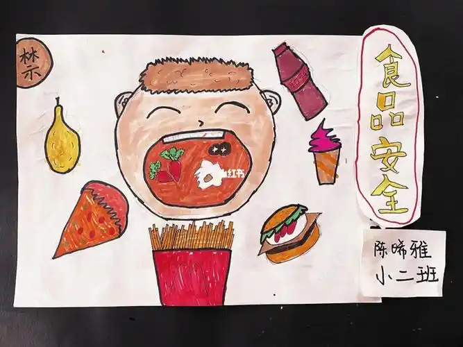 幼儿园的食品安全宣传月,利用国庆假期的亲子时间完成一副手抄报家长
